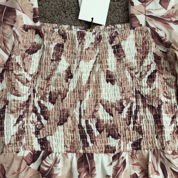 House of Harlow 1960 Womens Linen Midi Dress Banana Leaf - Picture 10 of 14